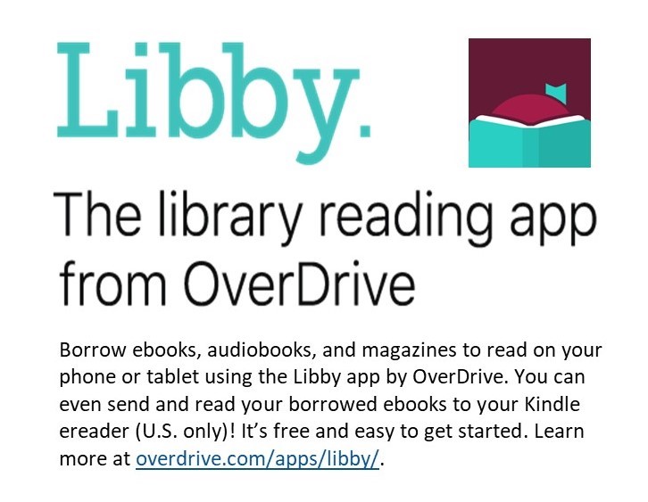 Libby, the library reading app from OverDrive. Borrow e-books, audiobooks, and magazines to read on your phone or tablet, or send borrowed e-books to your Kindle (U.S. only). It's free and easy to get started.